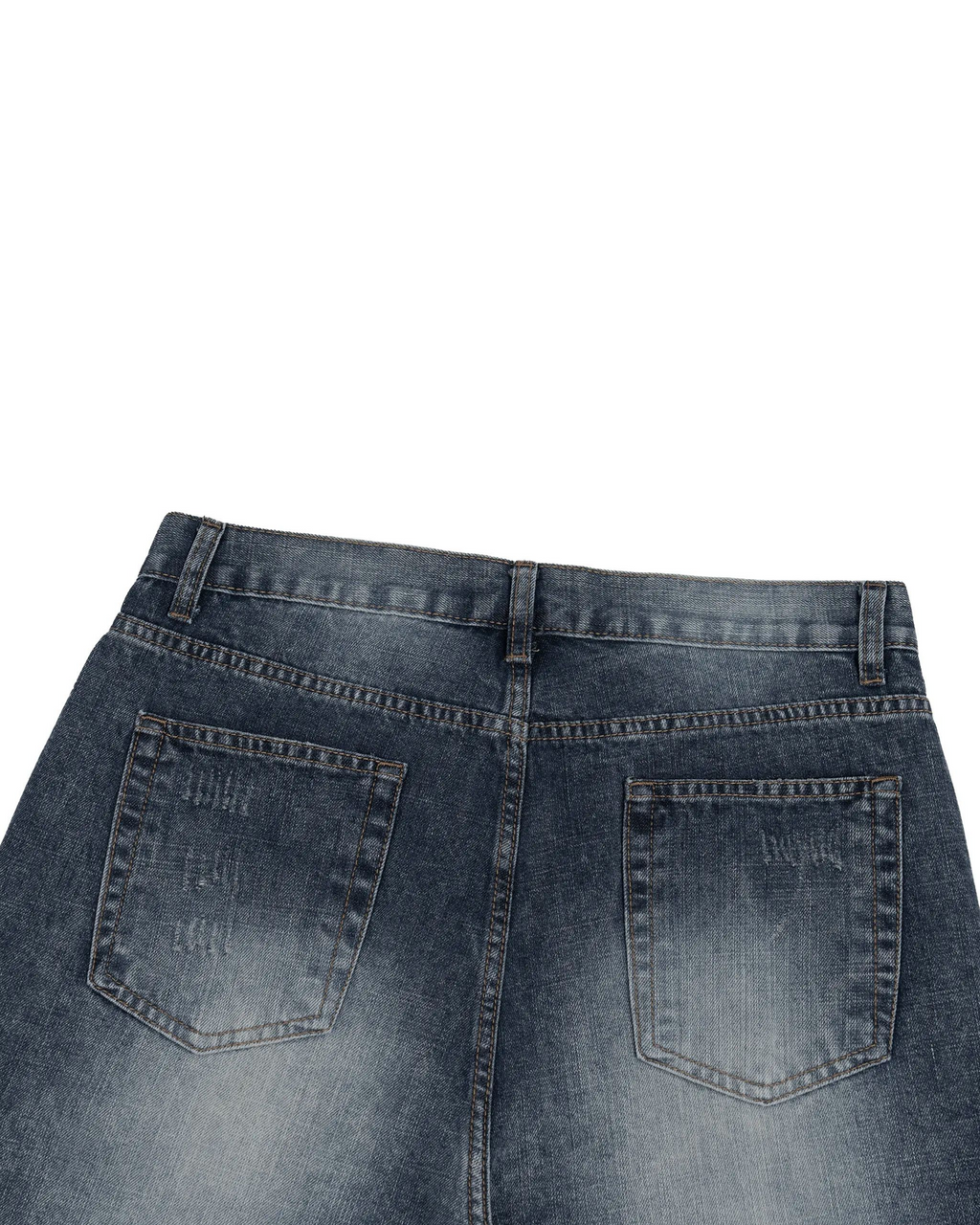 Belarté Men’s Washed Wide Leg Denim Jeans - leg and hem detail