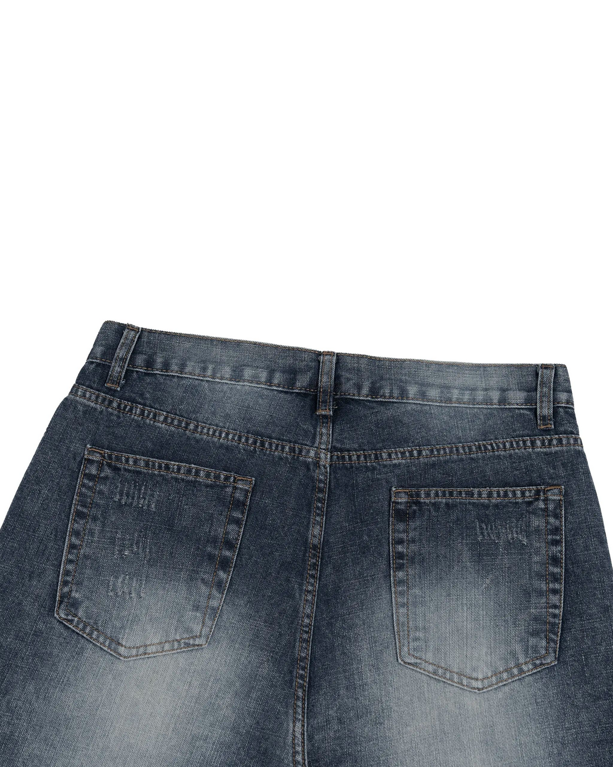 Belarté Men’s Washed Wide Leg Denim Jeans - leg and hem detail