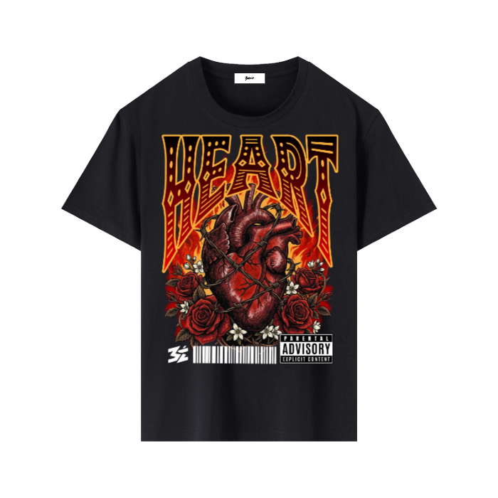 Burning Heart Graphic T-Shirt