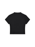 Belarté Women's Slim Fit Mock Neck Crop T-Shirt - product view 10